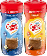 Coffee Mate front packaging showing both canisters and flavors for easy selection