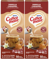 Coffee Mate front packaging showing two 50-count boxes and convenience