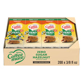 Coffee mate front packaging showing 200-pack and hazelnut flavor benefit convenience