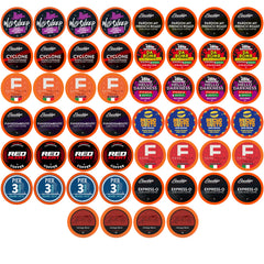 Coffee Pod Variety Packs front packaging showing 52-count and assortment benefits