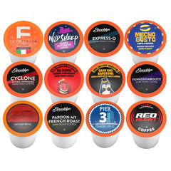 Coffee Pod Variety Packs pod placed in K-Cup compatible brewer demonstrating easy use