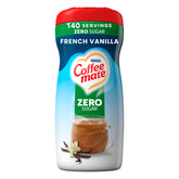 Coffee-mate front packaging showing French Vanilla creamer, clear labeling benefit