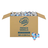 Coffee mate front packaging showing box of 360 tubs for convenient stocking