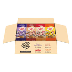 Coffee mate front packaging showing four flavors and 200-count convenience