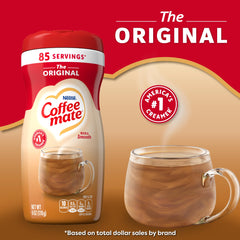Coffee mate powder texture shown on surface to illustrate smooth, dissolvable particles