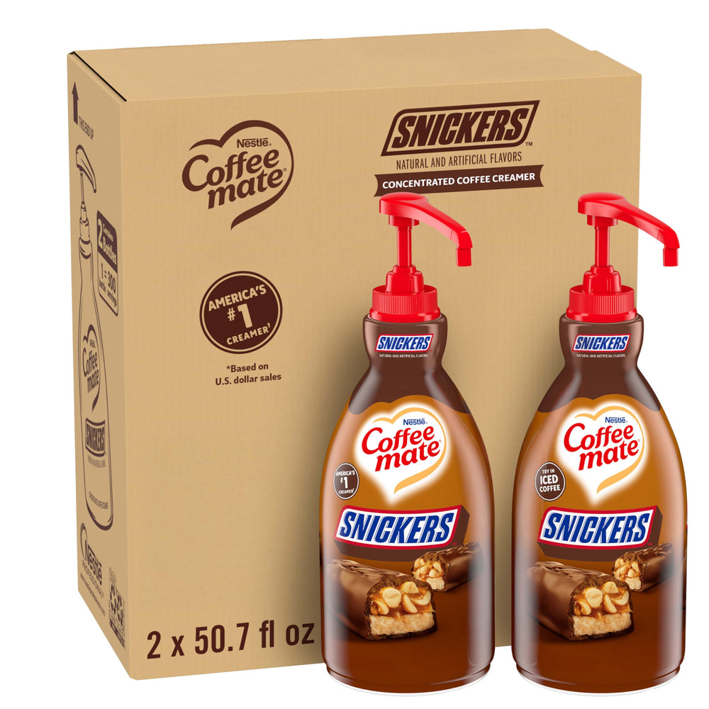 Coffee mate Snickers front packaging showing label and flavor benefit