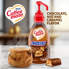 Coffee mate Snickers pump detail highlighting tamper-proof locking pump