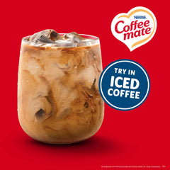 Coffee mate creamer pouring into coffee to show creamy texture and quick blending