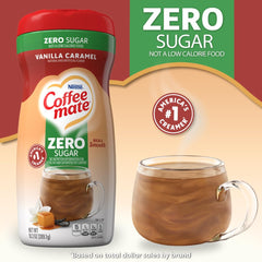 Pouring Coffee-mate into a mug for quick creamy flavor