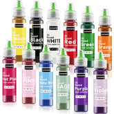 Colaele front packaging showing 12 oil-based color bottles for vivid decorating