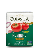 Colavita marinara front packaging showing label and portion size, authentic flavor benefit