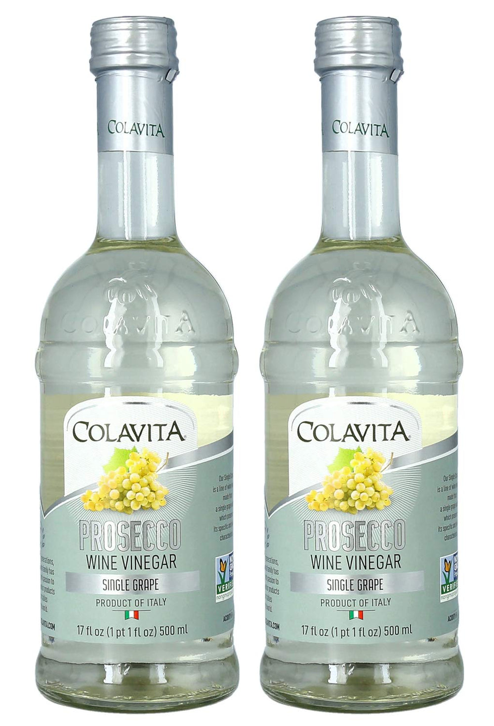 Colavita bottle front view showing Prosecco white wine vinegar for authentic flavor