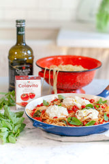 Colavita stacked cartons in pantry saving space and easy access benefit