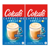 COLCAFE front packaging showing two-pack and 12 vanilla sticks for quick cups