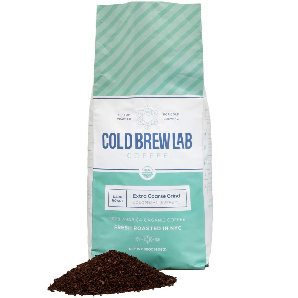 COLD BREW LAB front packaging showing the 2 lb bag and branding benefit of freshness