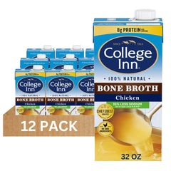 College Inn front packaging showing 32 oz reduced sodium carton and product details