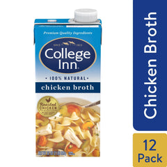 College Inn carton open and resealed highlighting easy storage