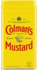 Close-up of Colman's mustard powder texture highlighting fresh aromatic spice