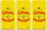 Colman's tin front showing iconic yellow and red label and easy storage benefit