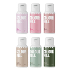 Colour Mill front packaging showing botanical oil blend set and clear labeling benefits