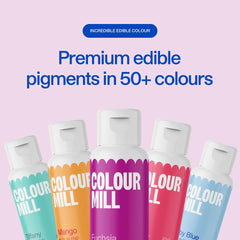 Colour Mill bottle close-up label showing product details and safe formulation benefit