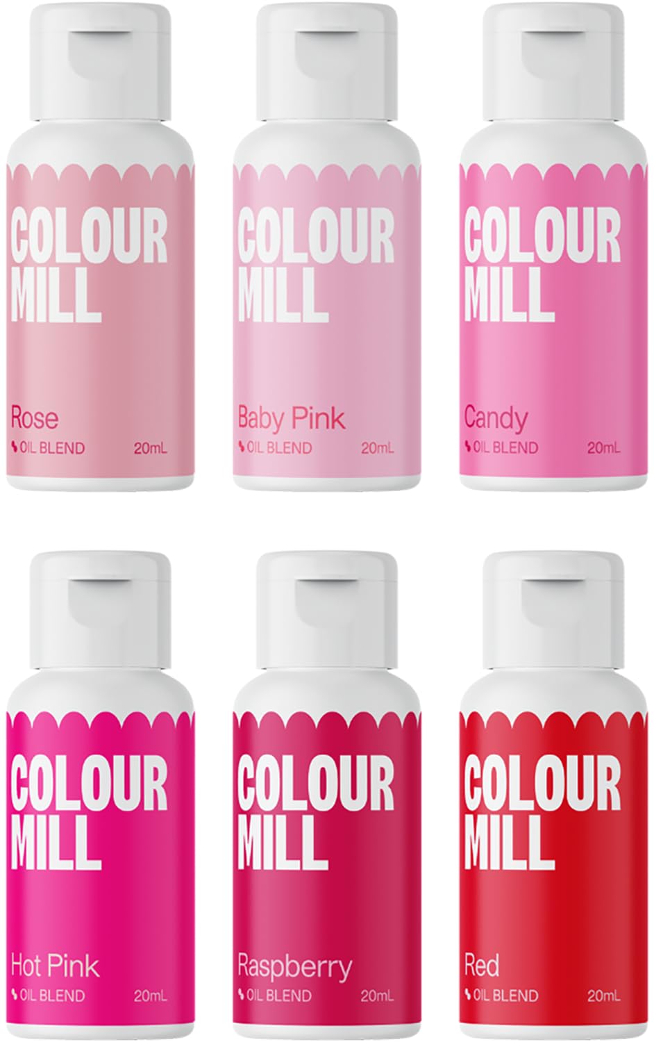 Colour Mill front packaging showing six pink shades and clear labels for easy selection