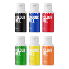 Colour Mill primary pack front view showing six 20ml bottles and vibrant shades