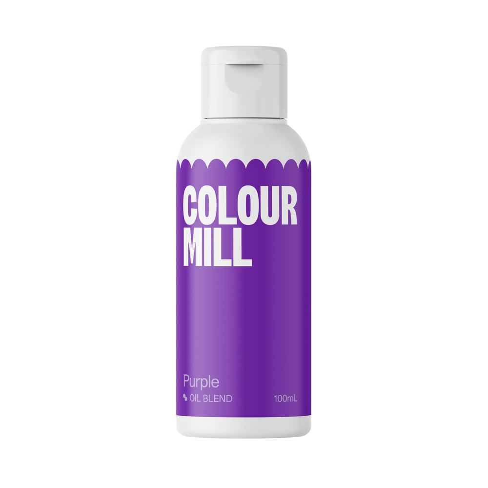 Colour Mill purple front packaging showing 100 mL bottle and label, clear product identity and use