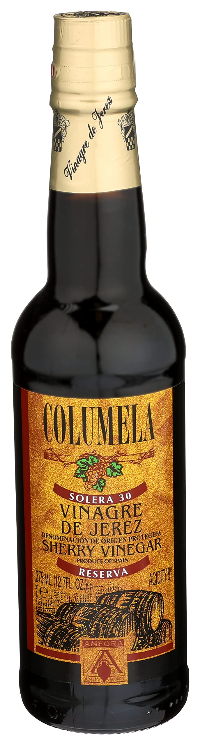 Columela 30 Year Aged Sherry Vinegar front bottle showing label and premium amber color