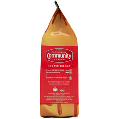Community Coffee bag label and details close-up, helping confirm product information