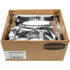 Community Coffee bag label detail highlighting roast and Arabica origin benefit