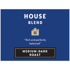 Community Coffee roasted beans with label detail showing Arabica sourcing and quality benefit