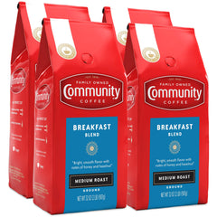 Community Coffee front packaging showing 32oz bag and brand benefits for easy storage