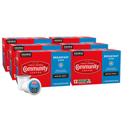 Community Coffee front packaging showing breakfast blend for easy morning brewing