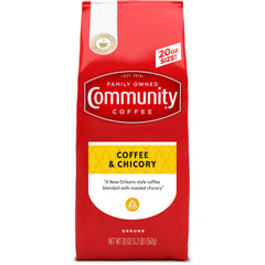 Community Coffee front of 20oz bag showing brand and blend benefits