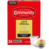 Community Coffee front packaging showing 24 K-Cup pods and brand benefit