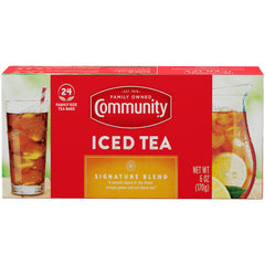 Community Coffee front packaging showing bulk 12-box pack for stock convenience