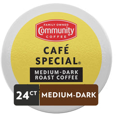 Community Coffee K-Cup pod close-up highlighting easy single-serve brewing