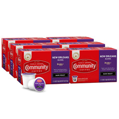 Community Coffee pack front showing New Orleans Blend and 72-count convenience