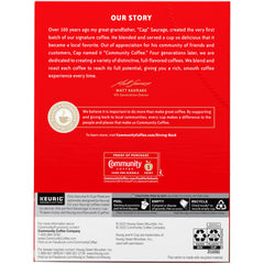 Community Coffee pod inside Keurig brewer ready to brew for fast convenience