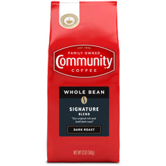 Community Coffee whole beans close-up showing rich roast and aroma
