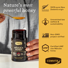 Comvita jar close up showing creamy texture and rich consistency benefit
