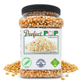 Concession Essentials front packaging showing 4 lb bag and clear branding benefit: reliable popcorn