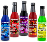 Concession Express front packaging showing five sugar free flavor options and convenience