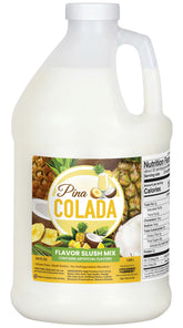 Concession Express bottle front view showing piña colada syrup and easy mixing benefit