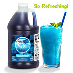 Concession Express finished blue raspberry slushie served in cup for crowd appeal