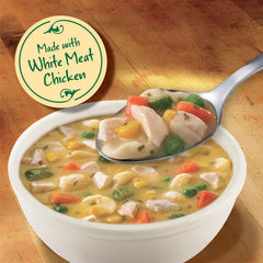Concord Import Marie Callender soup poured into bowl illustrating serving appeal