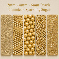 Confect close-up of dragees and jimmies highlighting sparkle and texture