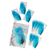 Conscious Coconut front view of ten travel packets showing compact convenience