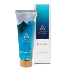 Conscious Coconut front tube showing compact travel-ready packaging and convenience
